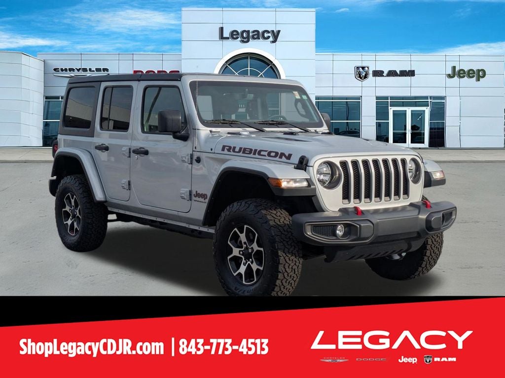 2023 Jeep Wrangler 4-Door Rubicon in Silver Zynith Clearcoat — front three-quarter view