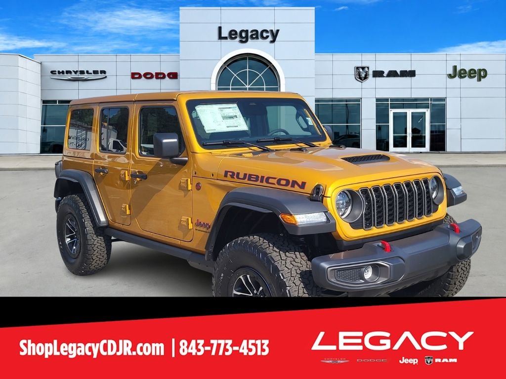 2026 Jeep Wrangler WRANGLER 4-DOOR RUBICON in Goldilocks Exterior Paint — front three-quarter view