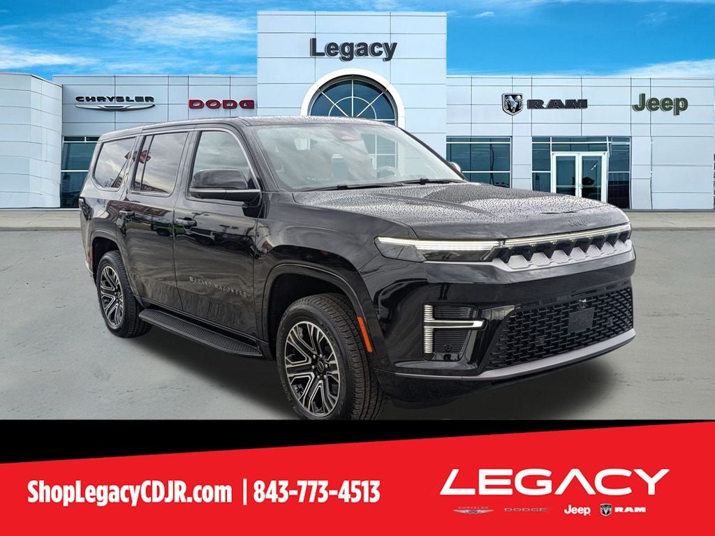 2026 Jeep Grand Wagoneer GRAND WAGONEER 4X2 in High Gloss Black Exterior Paint — front three-quarter view