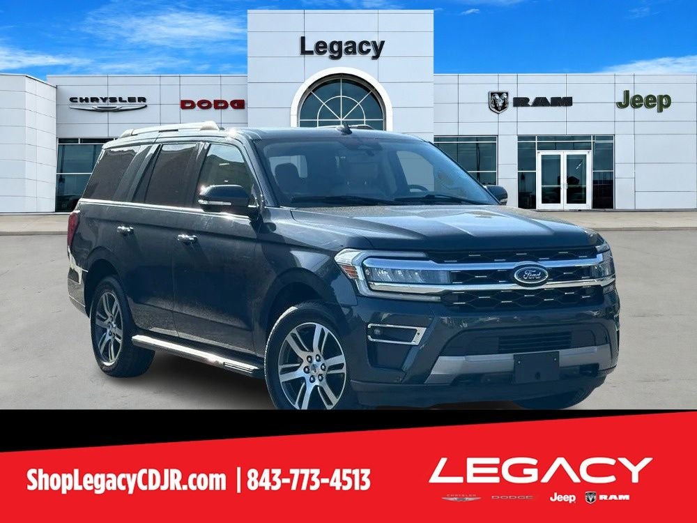 2023 Ford Expedition Limited in Blue Metallic — front three-quarter view