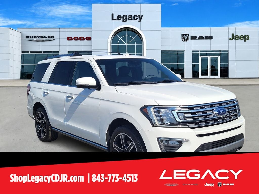 2020 Ford Expedition Limited in Star White Metallic Tri-Coat — front three-quarter view