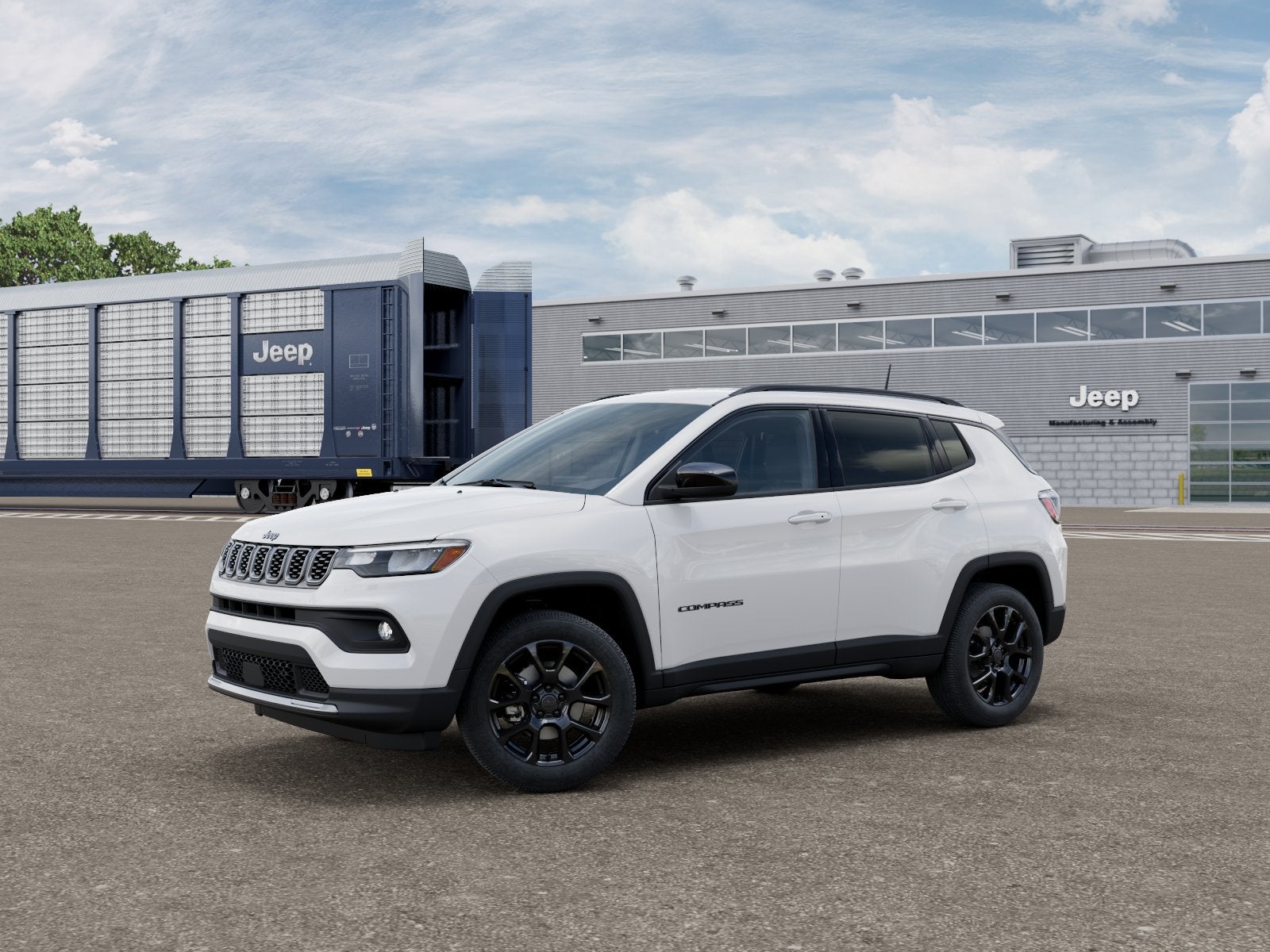 2026 Jeep Compass COMPASS LATITUDE ALTITUDE 4X4 in Bright White Clear-Coat Exterior Paint — front three-quarter view