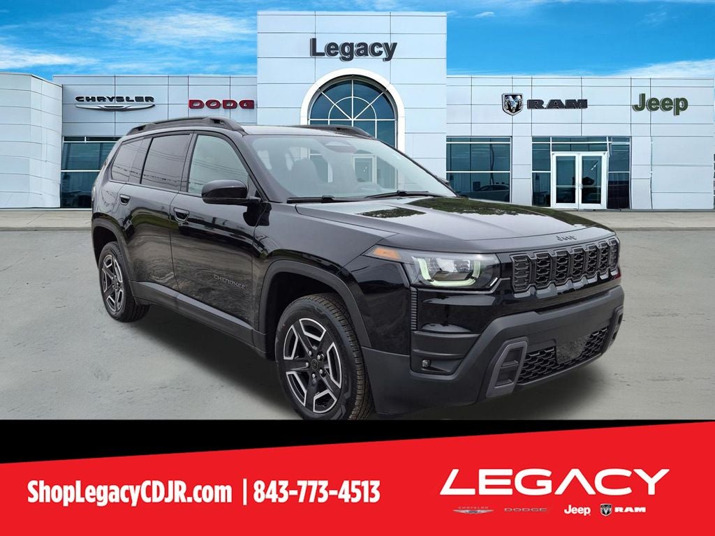 2026 Jeep Cherokee CHEROKEE LIMITED 4X4 in Diamond Black Crystal Pearl-Coat Exterior Paint — front three-quarter view