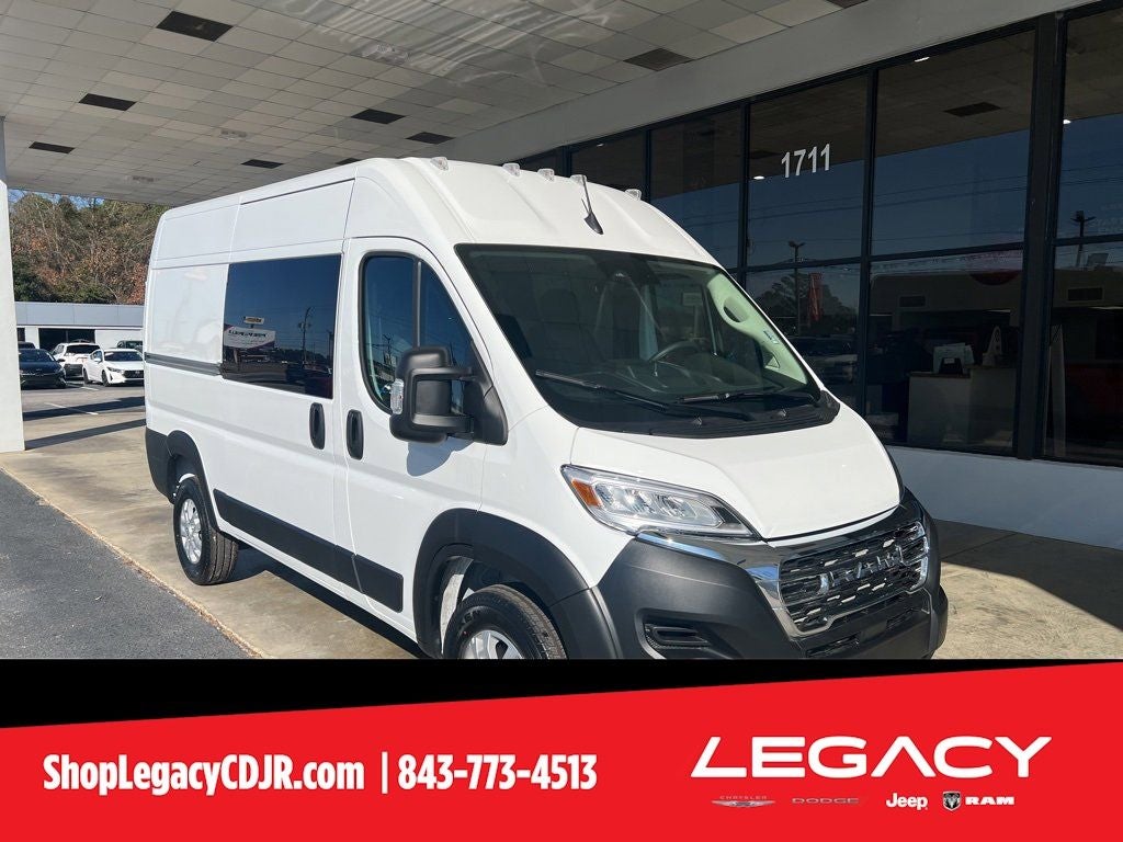 2025 RAM Ram ProMaster RAM PROMASTER 1500 SLT CARGO VAN HIGH ROOF 136' WB in Bright White Clear-Coat Exterior Paint — front...