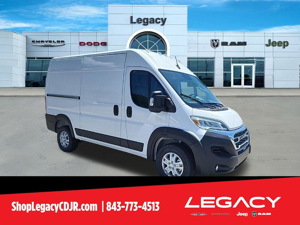 2025 RAM Ram ProMaster RAM PROMASTER 1500 SLT CARGO VAN HIGH ROOF 136' WB in Bright White Clear-Coat Exterior Paint — front...