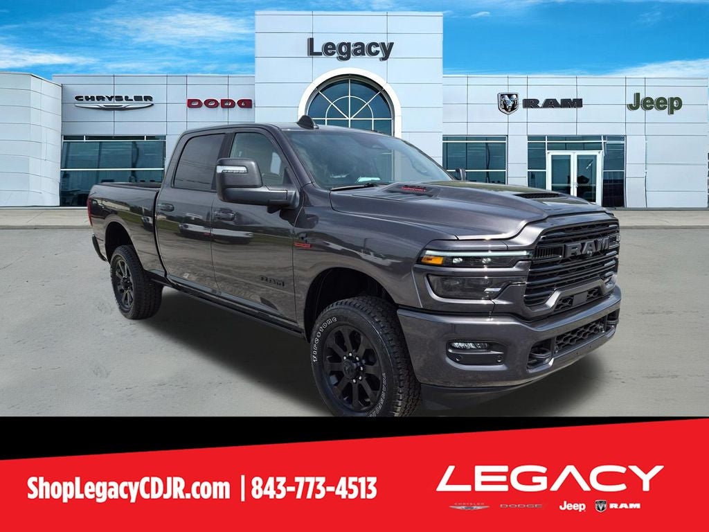 2026 RAM Ram 2500 RAM 2500 LARAMIE CREW CAB 4X4 6'4' BOX in Granite Crystal Metallic Clear-Coat Exterior Paint — front three-quarter view